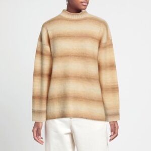 NWOT ACNE STUDIOS Oversized Sand Beige Tan Ombre Alpaca Mohair Wool Sweater XS